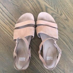 Eileen Fisher Nude Platform Sandals